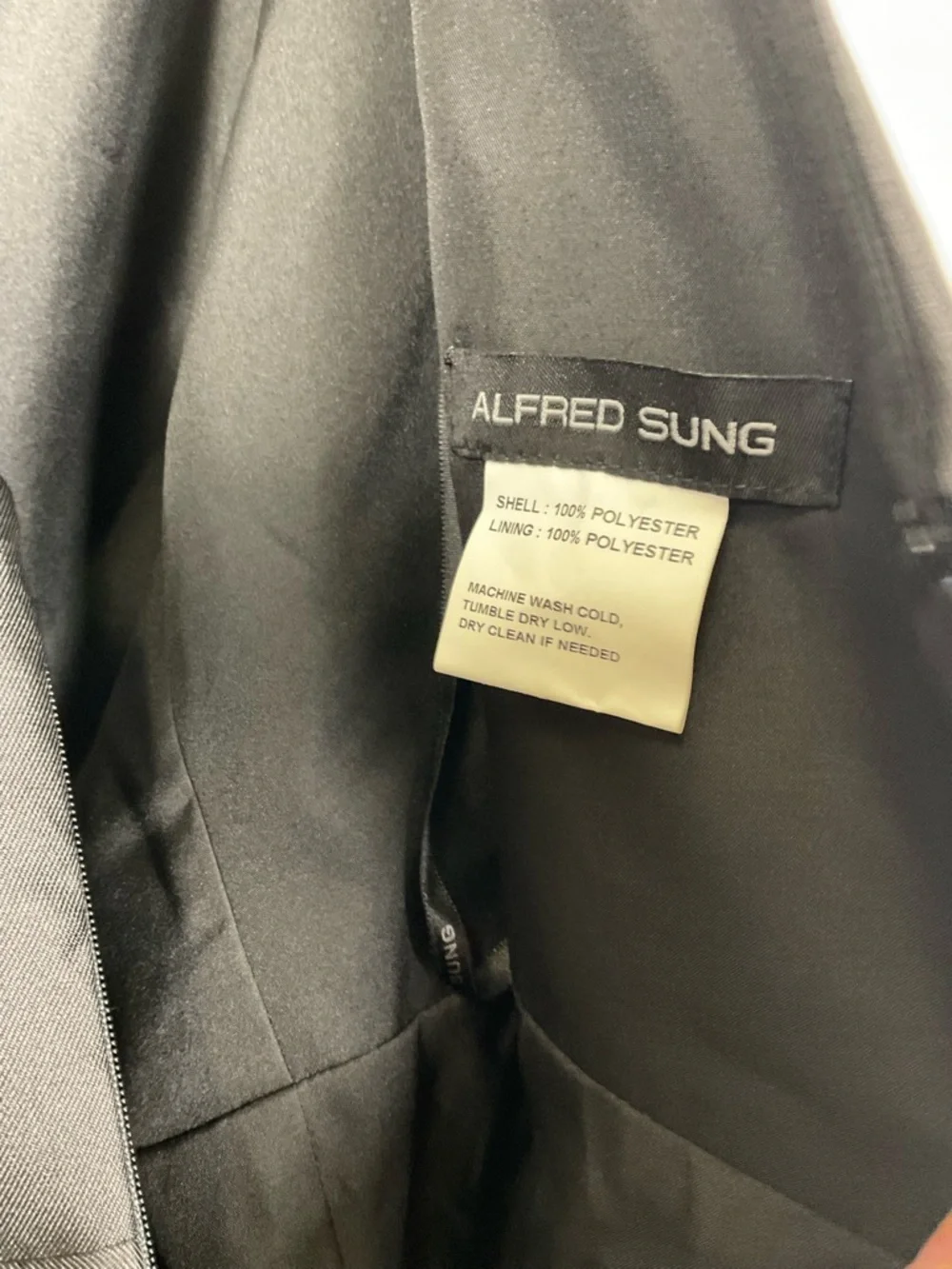 ALFRED SUNG Black Satin Bateau-Neck Maxi Dress - Picture 7 of 7